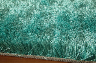 Momeni Luster Shag LS-01 Teal Area Rug Corner Shot