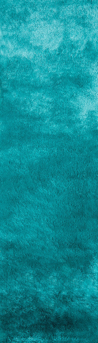 Momeni Luster Shag LS-01 Teal Area Rug Runner