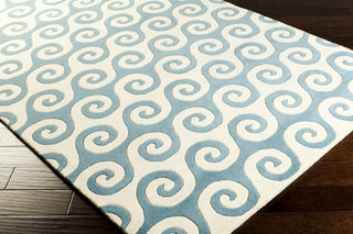 Surya Lighthouse LTH-7007 Teal Hand Tufted Area Rug 5x8 Corner