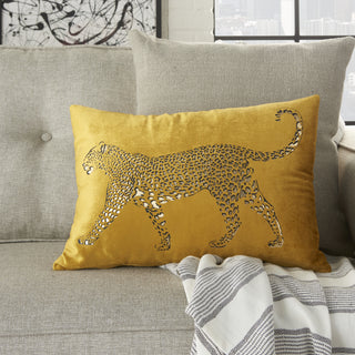 Nourison Luminescence Metallic Leopard Gold by Mina Victory 