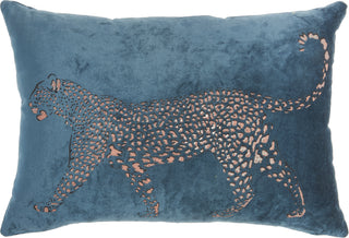 Nourison Luminescence Metallic Leopard Teal by Mina Victory main image