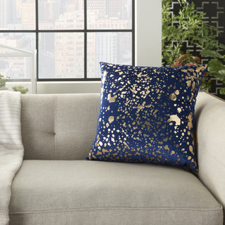 Nourison Luminescence Metallic Splash Navy Gold  Feature