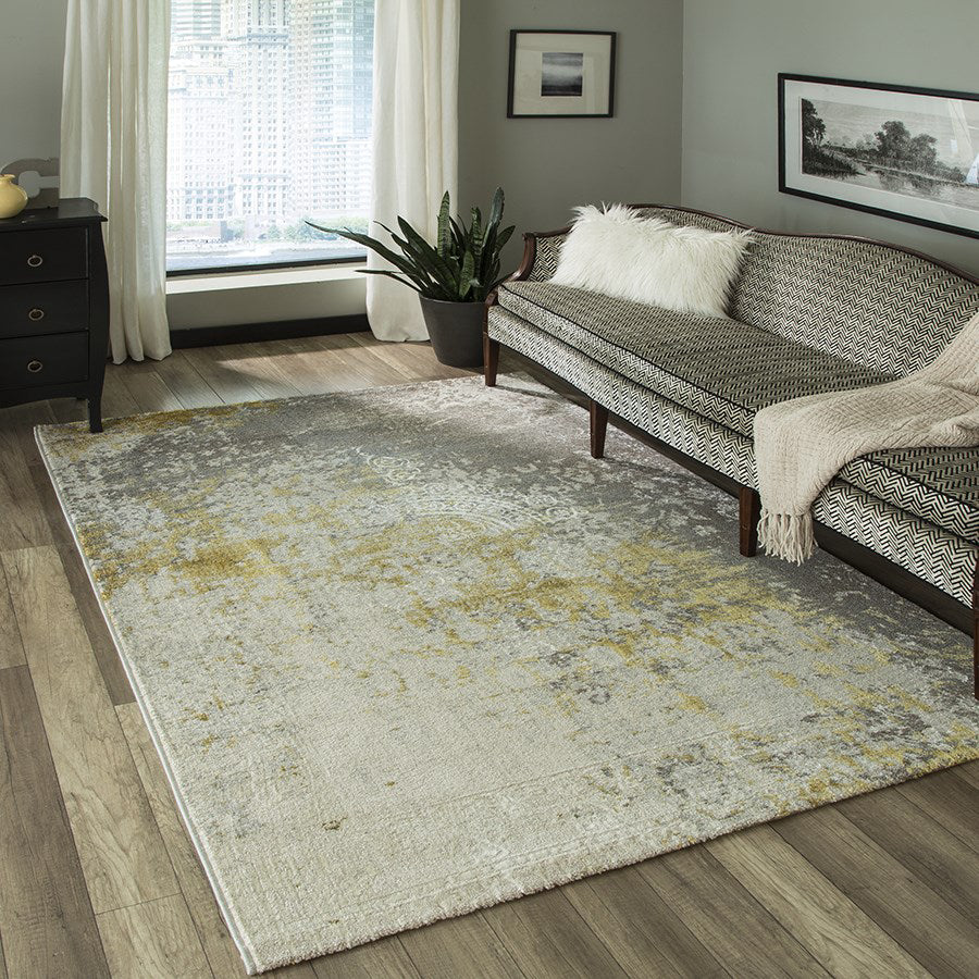 Momeni Luxe LX-12 Gold Area Rug Runner Feature