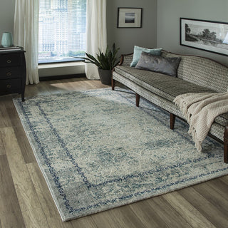 Momeni Luxe LX-14 Blue Area Rug Room Scene Feature