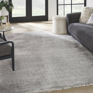 Nourison Luxurious Shag LXR05 Silver Area Rug Main Image