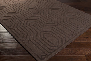 Surya Mystique M-5367 Chocolate Hand Loomed Area Rug 5x8 Corner