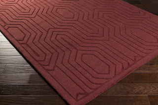 Surya Mystique M-5369 Burgundy Hand Loomed Area Rug 5x8 Corner