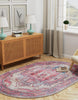 Unique Loom Maahru T-MAHR1 Beige Area Rug Oval Lifestyle Image Feature