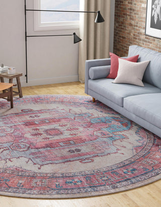 Unique Loom Maahru T-MAHR1 Beige Area Rug Round Lifestyle Image