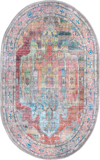 Unique Loom Maahru T-MAHR1 Multi Area Rug Oval Top-down Image