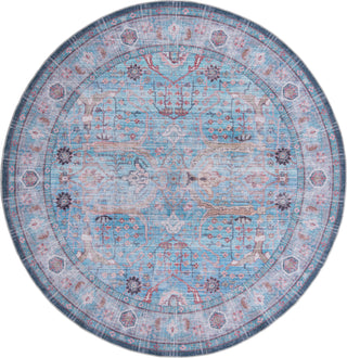 Unique Loom Maahru T-MAHR10 Blue Area Rug Round Top-down Image