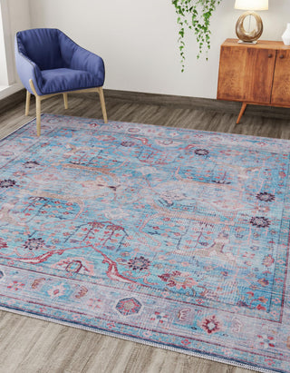 Unique Loom Maahru T-MAHR10 Blue Area Rug Square Lifestyle Image