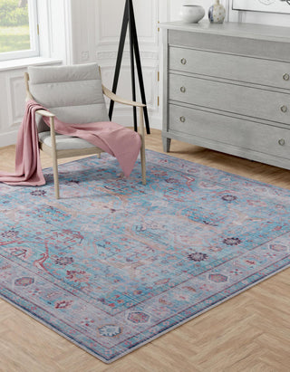 Unique Loom Maahru T-MAHR10 Blue Area Rug Square Lifestyle Image