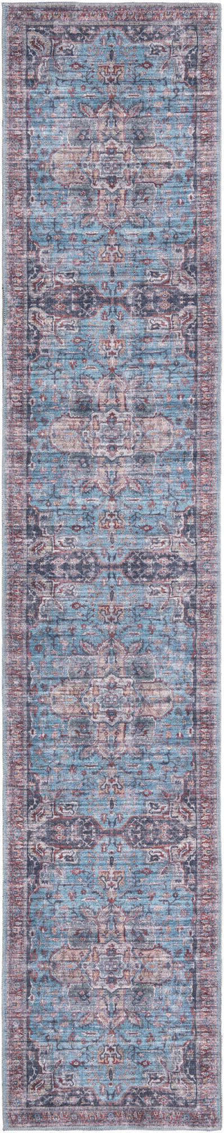 Unique Loom Maahru T-MAHR11 Blue Area Rug Runner Top-down Image