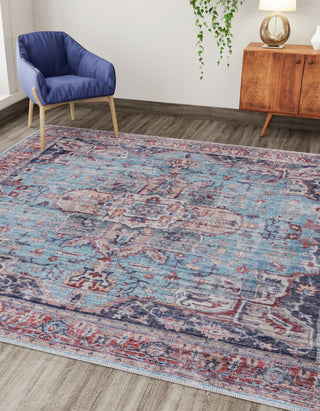 Unique Loom Maahru T-MAHR11 Blue Area Rug Square Lifestyle Image