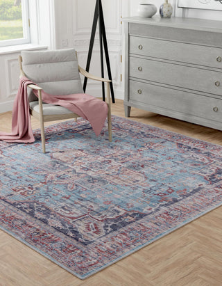 Unique Loom Maahru T-MAHR11 Blue Area Rug Square Lifestyle Image