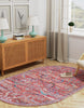 Unique Loom Maahru T-MAHR2 Rust Red Area Rug Oval Lifestyle Image Feature