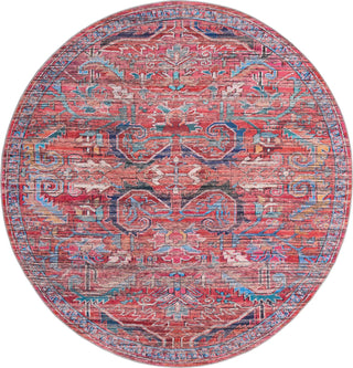 Unique Loom Maahru T-MAHR2 Rust Red Area Rug Round Top-down Image