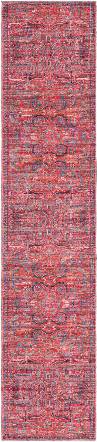 Unique Loom Maahru T-MAHR2 Rust Red Area Rug Runner Top-down Image