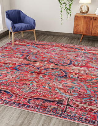 Unique Loom Maahru T-MAHR2 Rust Red Area Rug Square Lifestyle Image