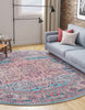 Unique Loom Maahru T-MAHR3 Blue Area Rug Round Lifestyle Image