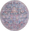 Unique Loom Maahru T-MAHR5 Navy Blue Area Rug Round Top-down Image