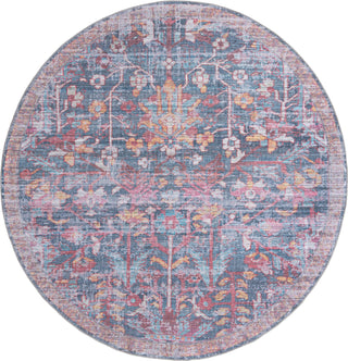 Unique Loom Maahru T-MAHR5 Navy Blue Area Rug Round Top-down Image