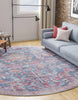Unique Loom Maahru T-MAHR5 Navy Blue Area Rug Round Lifestyle Image