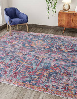 Unique Loom Maahru T-MAHR5 Navy Blue Area Rug Square Lifestyle Image