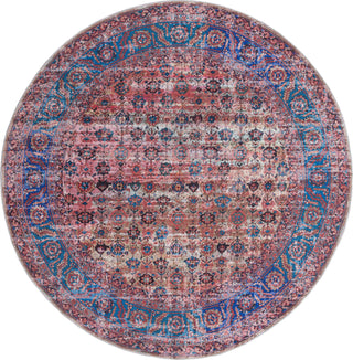 Unique Loom Maahru T-MAHR6 Antique Pink Area Rug Round Top-down Image