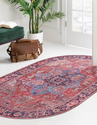 Unique Loom Maahru T-MAHR7 Rust Red Area Rug Oval Lifestyle Image Feature