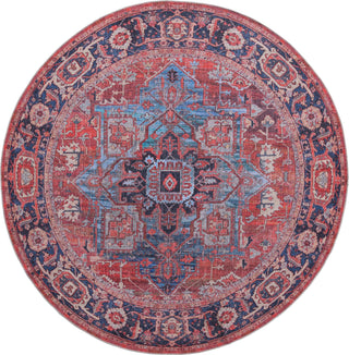 Unique Loom Maahru T-MAHR7 Rust Red Area Rug Round Top-down Image