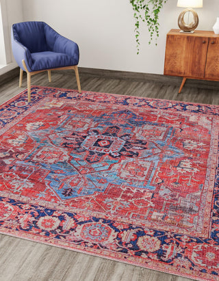 Unique Loom Maahru T-MAHR7 Rust Red Area Rug Square Lifestyle Image