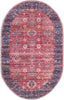 Unique Loom Maahru T-MAHR9 Antique Red Area Rug Oval Top-down Image