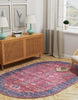 Unique Loom Maahru T-MAHR9 Antique Red Area Rug Oval Lifestyle Image Feature