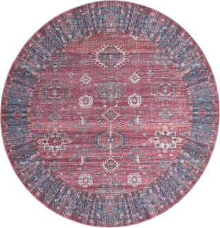 Unique Loom Maahru T-MAHR9 Antique Red Area Rug Round Top-down Image