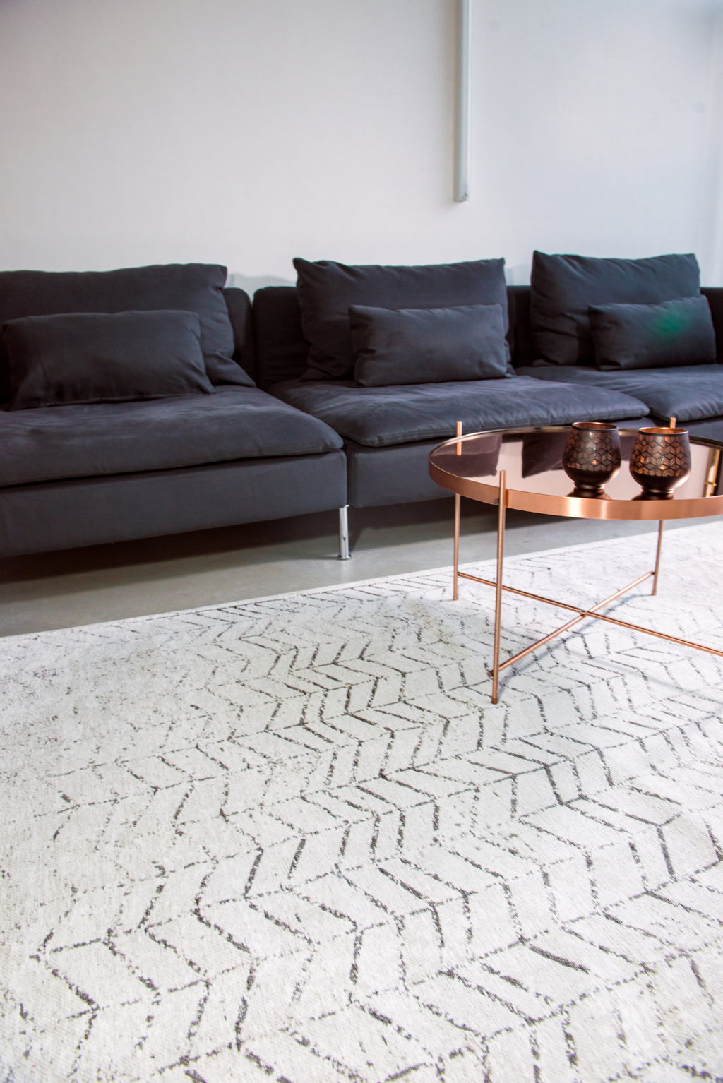 Louis de Poortere Mad Men Jacob's Ladder 8652 Black On White Area Rug ...