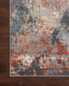 Loloi II Maeve MAE-01 Silver/Apricot Area Rug Corner On Wood