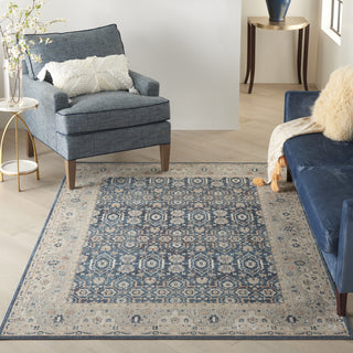 Nourison Malta MAI14 Blue/Grey Area Rug by Kathy Ireland Room Scene Feature