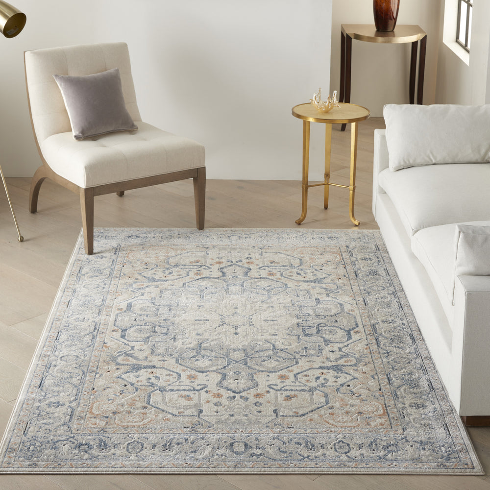 Nourison Malta MAI15 Ivory/Grey Area Rug by Kathy Ireland Room Scene Feature
