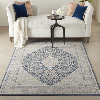 Nourison Malta MAI16 Blue/Grey Area Rug by Kathy Ireland Room Scene Feature