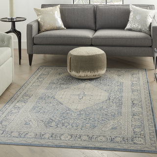 Nourison Malta MAI18 Blue Area Rug by Kathy Ireland Room Scene Feature