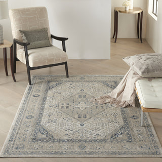 Nourison Malta MAI18 Ivory/Grey Area Rug by Kathy Ireland Room Scene Feature