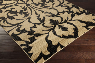 Surya Majestic MAJ-1028 Black Machine Loomed Area Rug Corner Shot