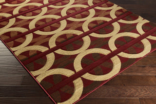 Surya Majestic MAJ-1031 Burgundy Machine Loomed Area Rug Corner Shot
