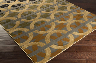 Surya Majestic MAJ-1038 Gold Machine Loomed Area Rug Corner Shot
