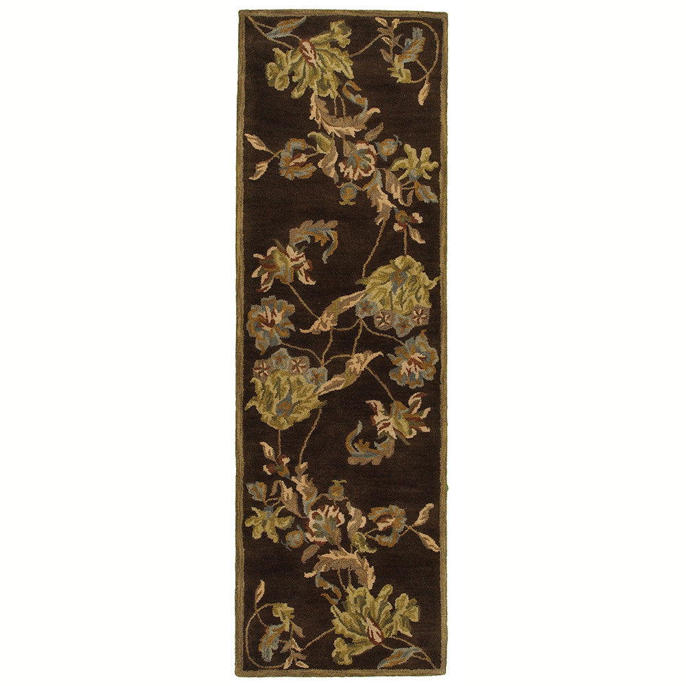 LR Resources Majestic 09354 Chocolate Hand Tufted Area Rug 2'5'' X 7'9'' Runner