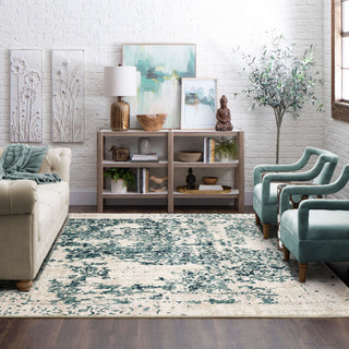 Karastan Soiree Malibu Mallard Green Area Rug by Virginia Langley Lifestyle Image