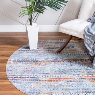 Unique Loom Malibu T-MLBU10 Multi Area Rug Round Lifestyle Image