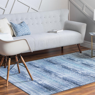 Unique Loom Malibu T-MLBU11 Blue Area Rug Rectangle Lifestyle Image Feature